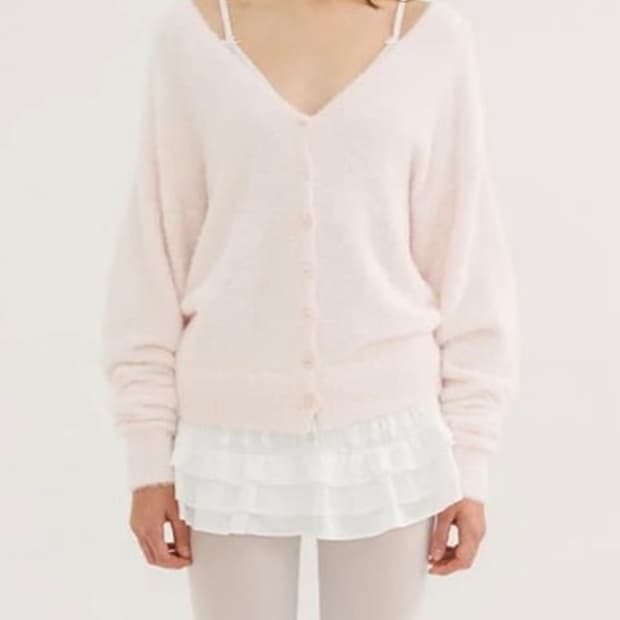 (오늘만) 쓰리타임즈 쓰탐 페어리 니트 가디건 핑크