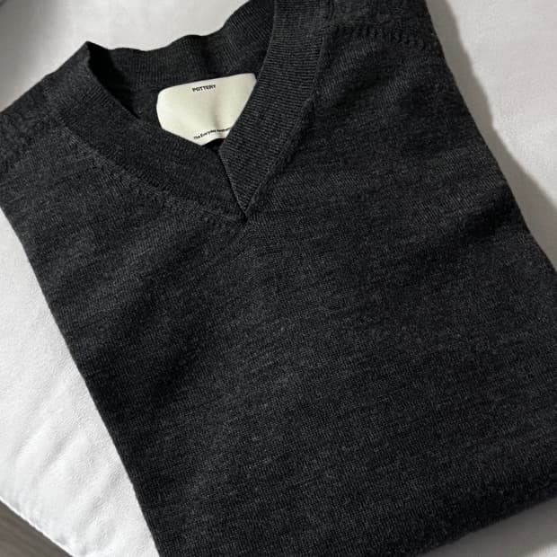 포터리 하드 트위스트 브이넥 니트 3 