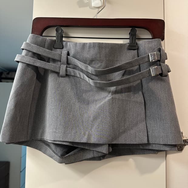 자라 zara 버클 스커트 팬츠 다크 그레이