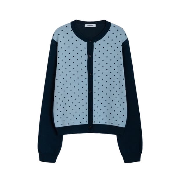 오헤시오 도트 가디건 dot two tone cardigan