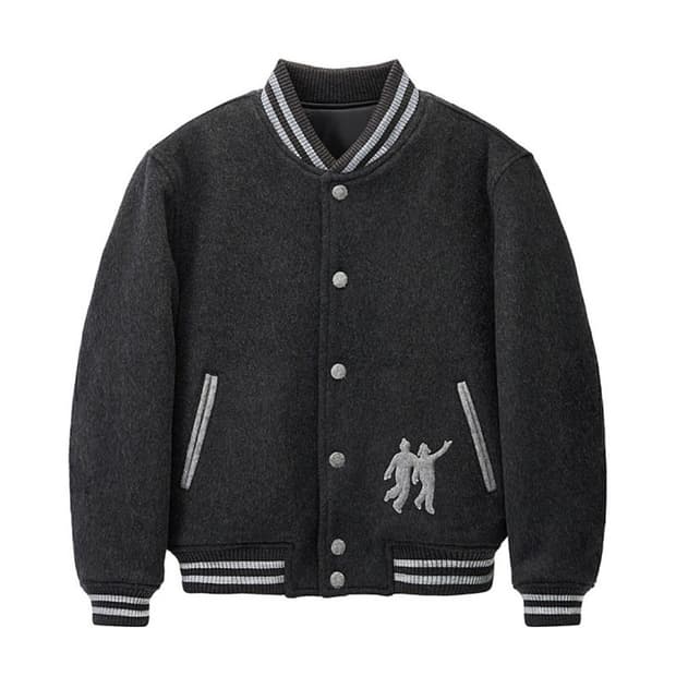 STU 엠브로더리 패디드 봄버 Charcoal