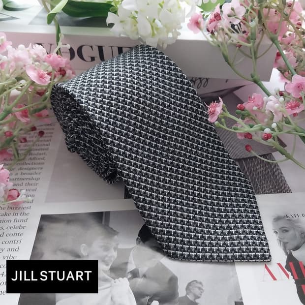 질 스튜어트 실크 텍스처 패턴 슬림 넥타이 7.7cm A+등급 K1443