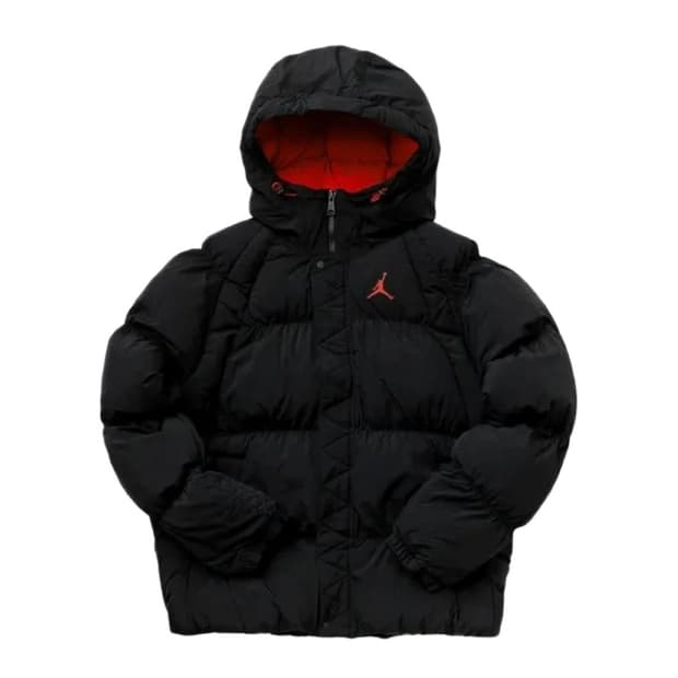 조던 에센셜 퍼퍼 자켓 블랙 파이어 레드 