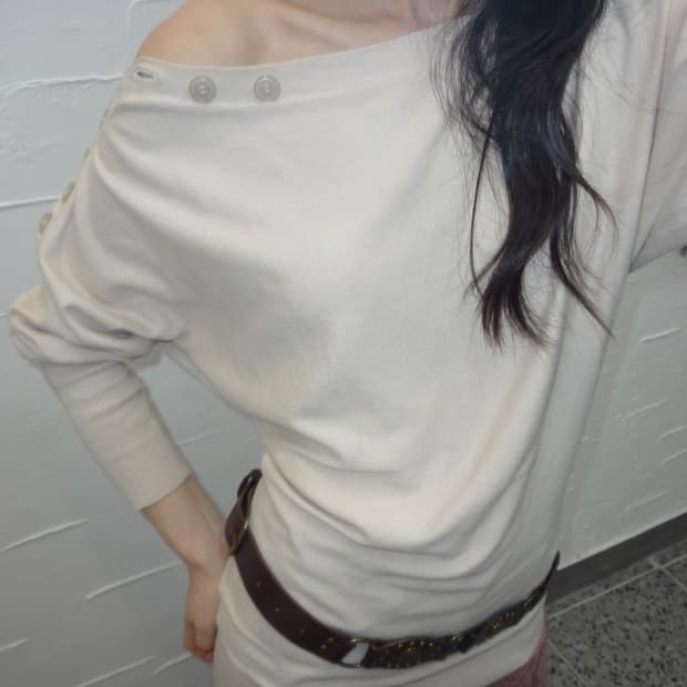 open button ivory knit