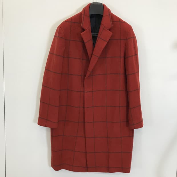 EZIO 이지오옴므 오렌지레드 체크코트 [95]