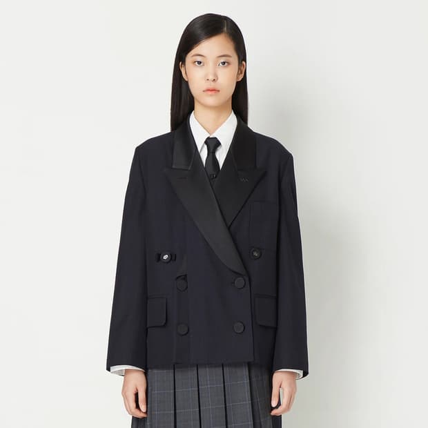 럭키슈에뜨 아뜰리에(LUCKYCHOUETTE) 체크패턴 더블자켓 프리