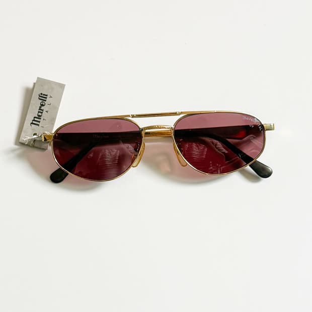 90s MARELLI 골드 슬림 보잉 메탈 프레임 빈티지 선글라스