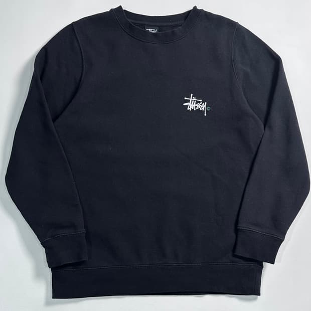 스투시 스탁로고 블랙 맨투맨  