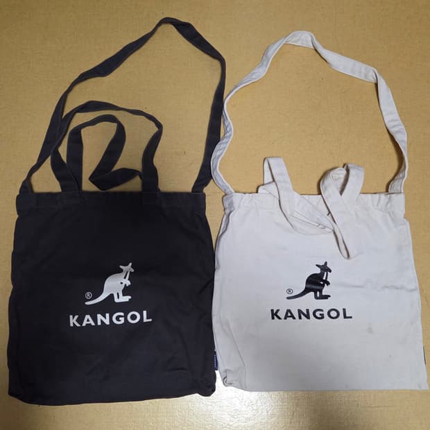 캉골 캔버스 토트백 블랙&화이트