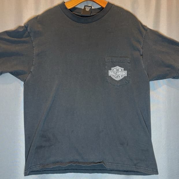 할리데이비슨 90s USA 포켓 프린팅 반팔티 