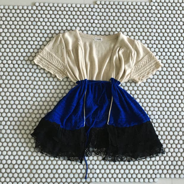 color block lace knit