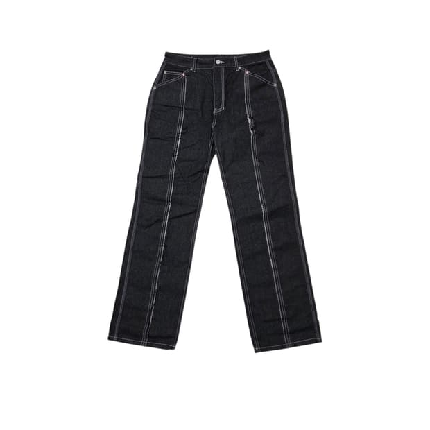 DEMADEN 디메이든 라인 커팅 흑청 데님 팬츠