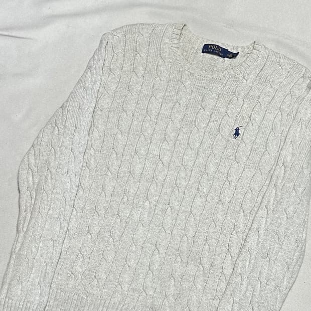 M 폴로랄프로렌 오트밀 케이블 니트 