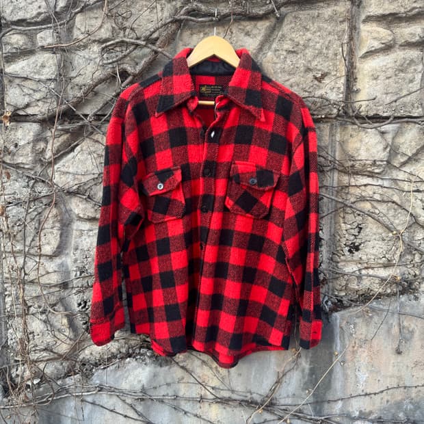 70s k-mart 케이마트 빈티지 플란넬 버팔로 체크 셔츠