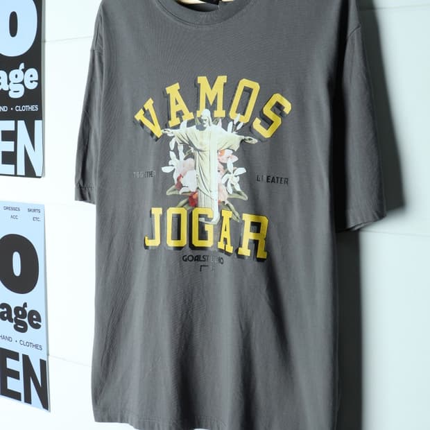 (L-XL) 골 스튜디오 반팔 티셔츠 리오 예수석상 차콜-H34693