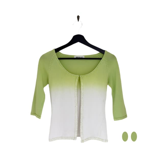 lime beads gradient knit cardigan