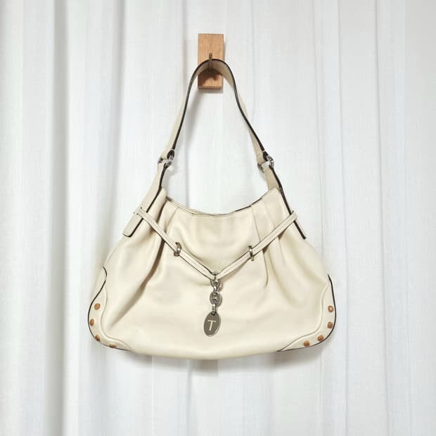 토즈 TOD'S 로고참 천연가죽 숄더백 가방 핸드백