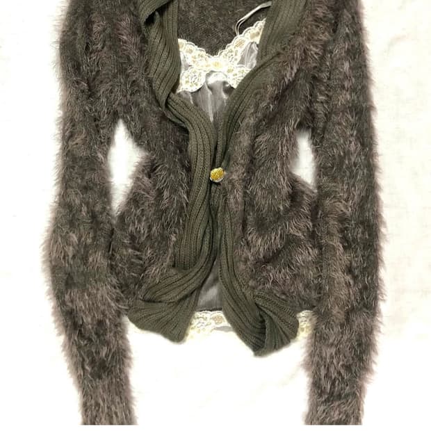 파우닝133 벨벳나시 가디건 세트 큐빈티지 데스라이즈 미라이클립 스윙잉