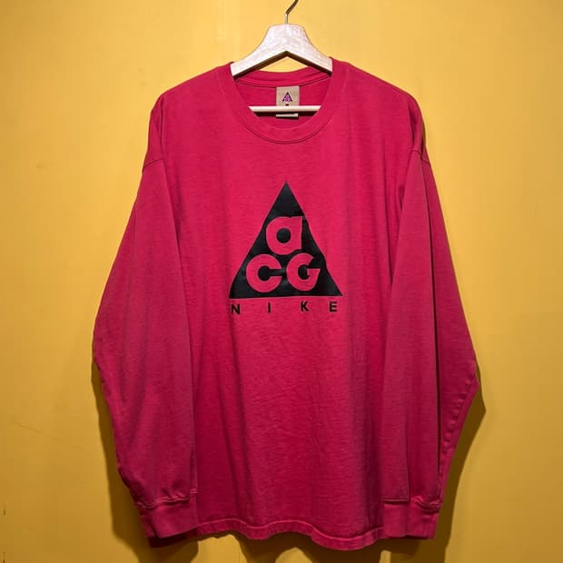 [L] 나이키 ACG 롱슬리브 로고 티셔츠 러쉬 핑크 US/EU