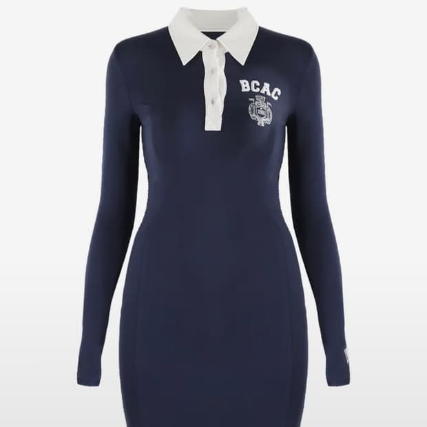 배드블러드 BCAC 엠블렘 져지 폴로 드레스 - 네이비
