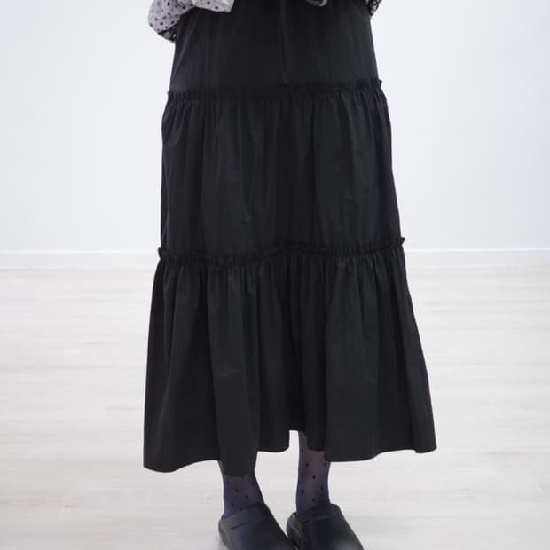 Black cotton long skirt