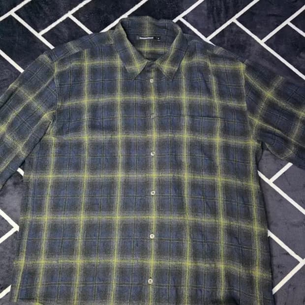 해칭룸 클래식 울 체크 셔츠 3 다크 네이비