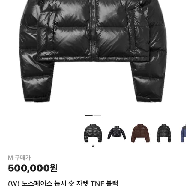 (W) 눕시 숏 패딩 TNF 해외판 700 자수