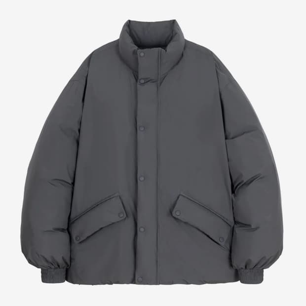커스텀어클락 컴포터블 벌룬핏 다운 패딩 다크그레이 M
