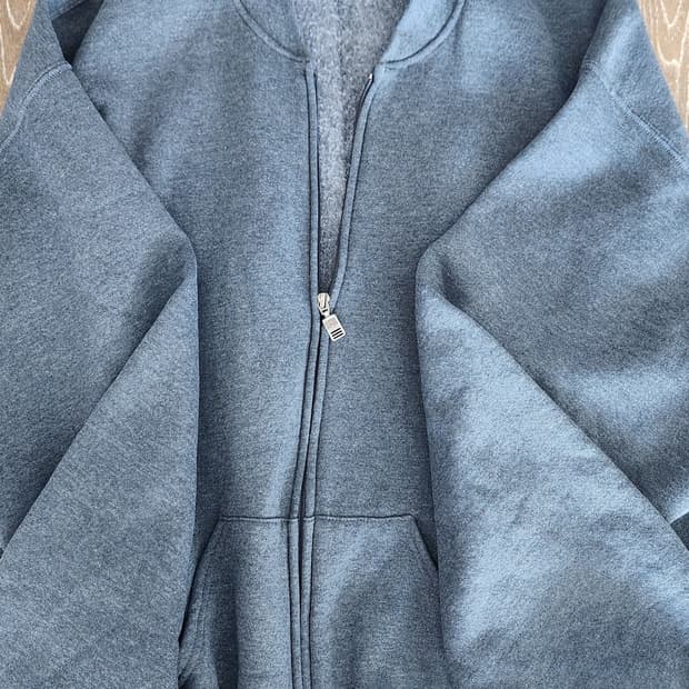 빈티지 러셀 스웻집업 다크그린