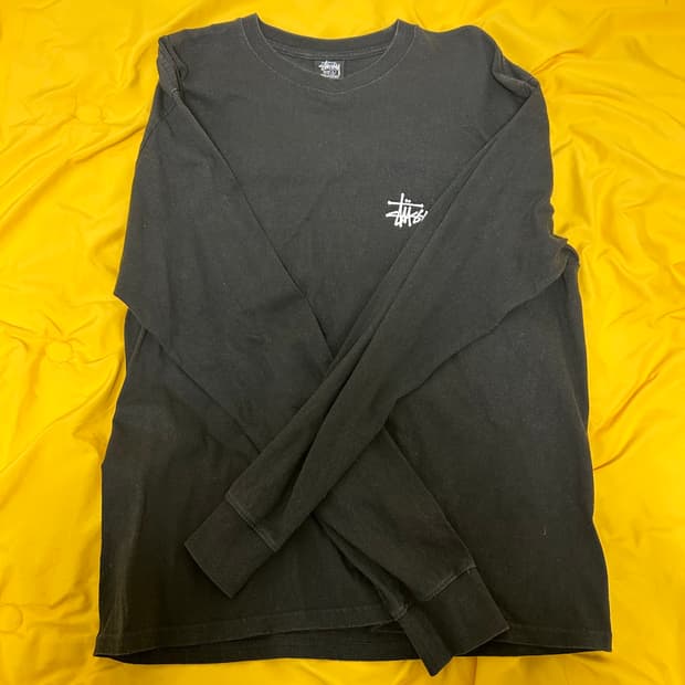 스투시 블랙 롱슬리브 L