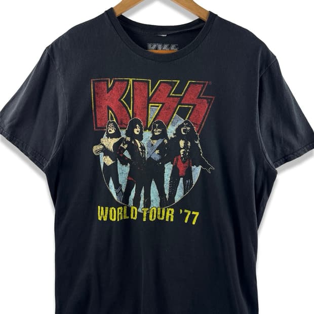 KISS World Tour '77'그래픽 밴드티셔츠2115