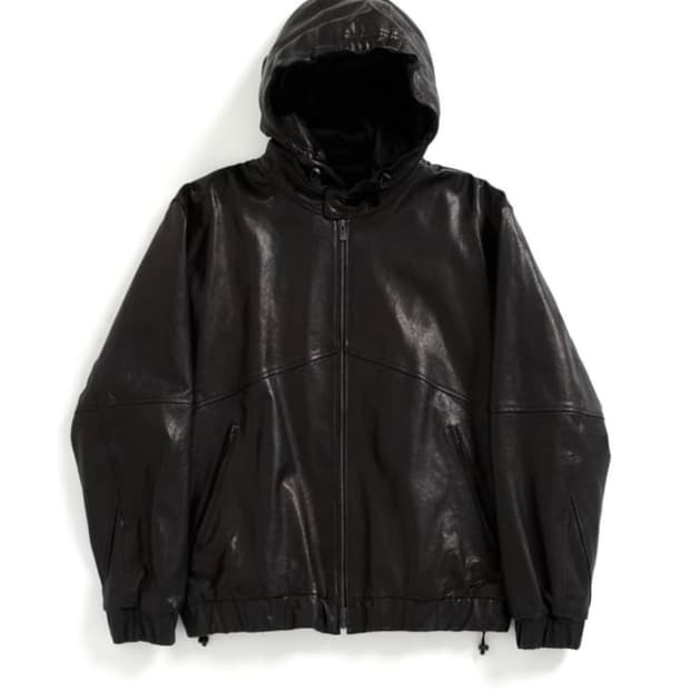 24SS 해칭룸 레더 후드 자켓 M