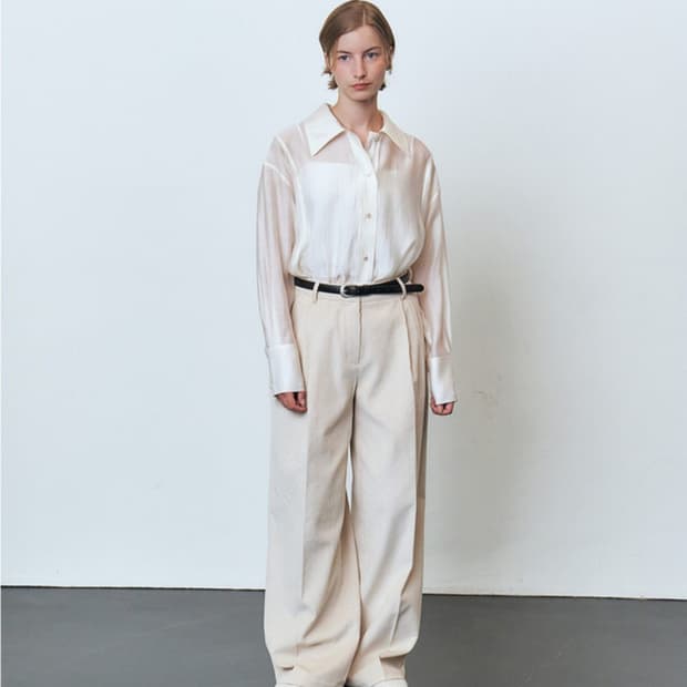 새상품) 모한 mohan 암홀 스티치 루즈핏 셔츠 블라우스 아이보리 M