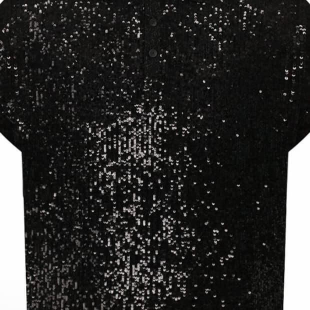 Saint Laurent mens Sequins S/S Polo Shir