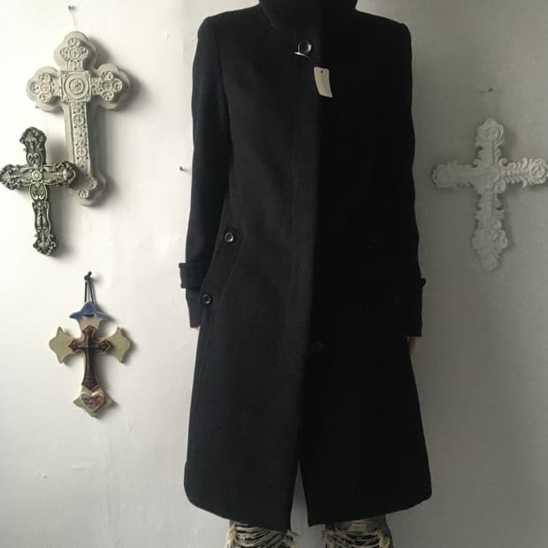 Belted high neck coat