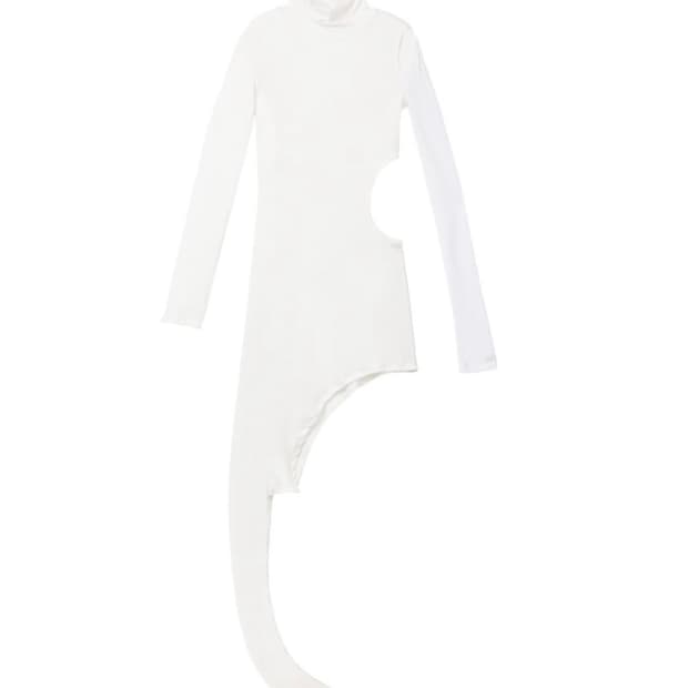 본내 터틀넥 컷아웃 드레스