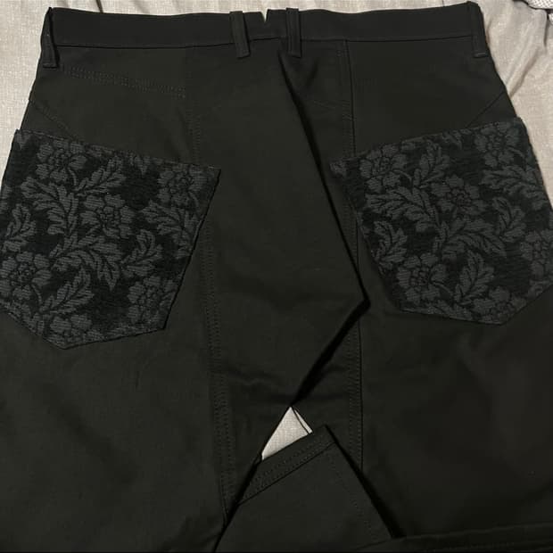준야와타나베 21fw  플라워 자카드 블랙 팬츠
