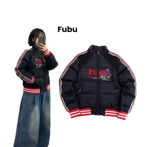 FUBU 후부 올드스쿨 빅로고 레이싱 패딩