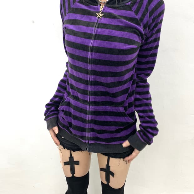 Purple stripe hoodie 