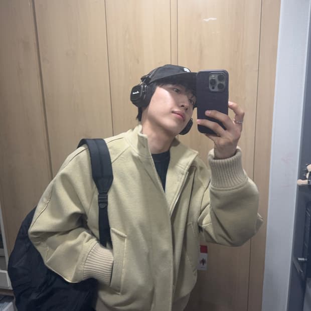 They 모직 파이핑 헤링턴 자켓 베이지 M