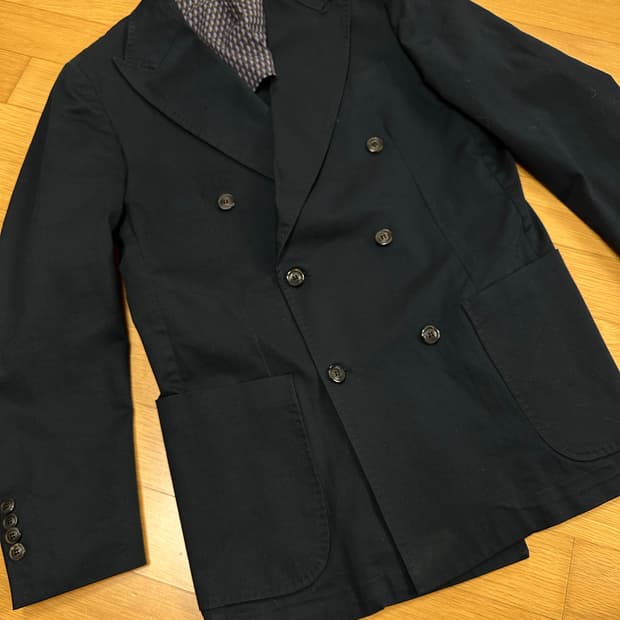 SHOW&TELL 이태리 메이드 코튼 더블 자켓 (네이비) – 50