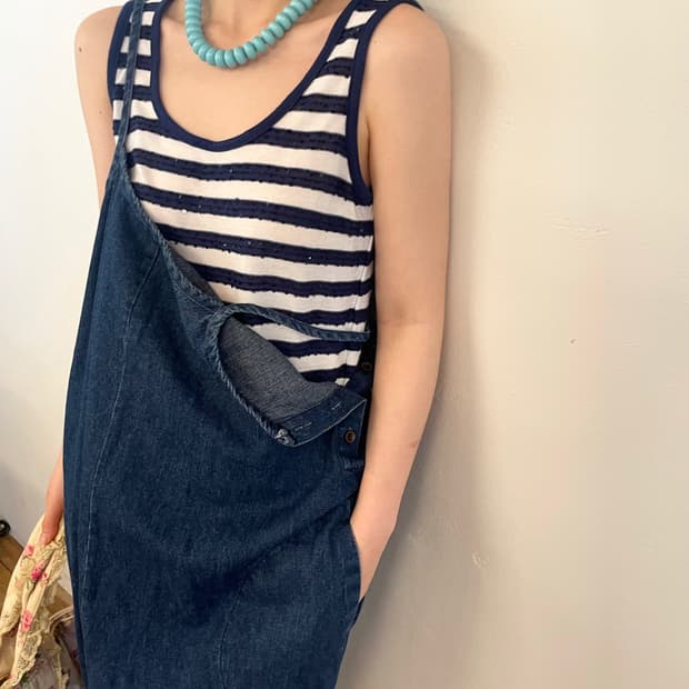 stripe sleeveless