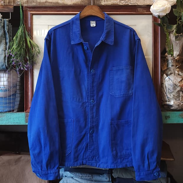 60s 프렌치 워크자켓 프렌치자켓 블루 워크자켓 56