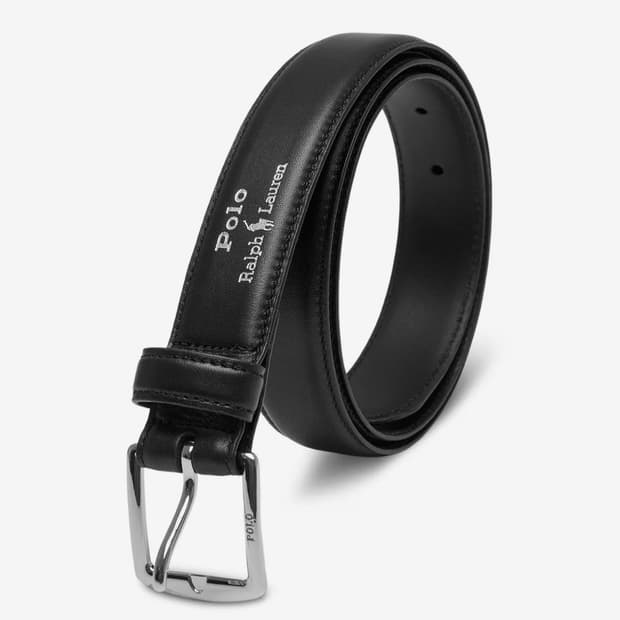 POLO 폴로 풀 그레인 레더 드레스 벨트 블랙 36 사이즈 