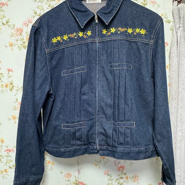 꽃자수 데님자켓