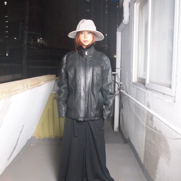 지오지아 퍼 트리밍 가죽자켓