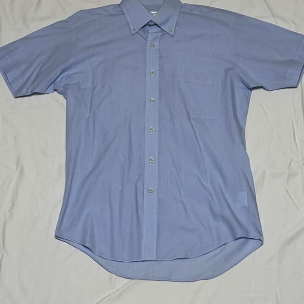 Saccsny(삭스니) 마이크로 체크 숏 슬리브 버튼다운 셔츠