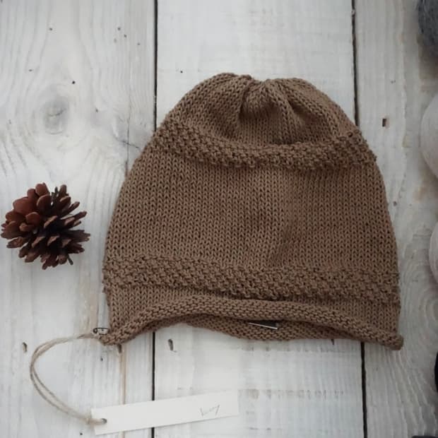 키지 cotton wrinkle roll beanie (brown)