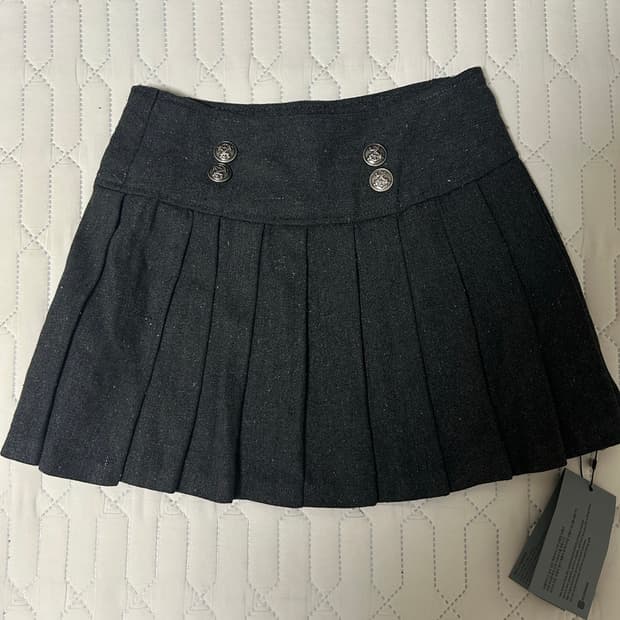 Vintage pleats skirt [charcoal gray] 