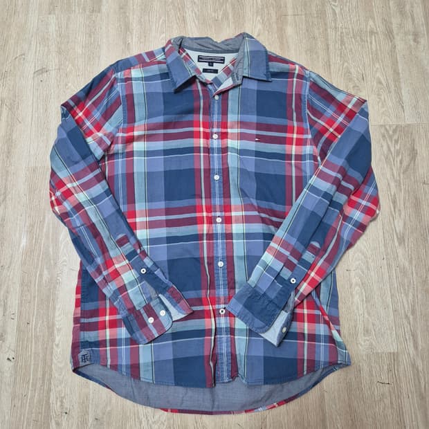 타미힐피거 슬림핏 체크셔츠 